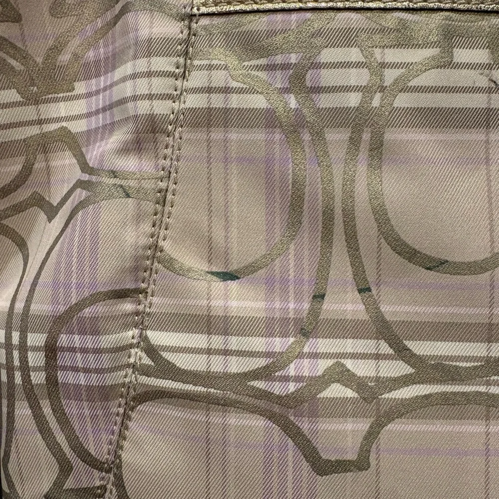 Coach Signature Tartan Plaid Tote Bag - Picture 4 of 6
